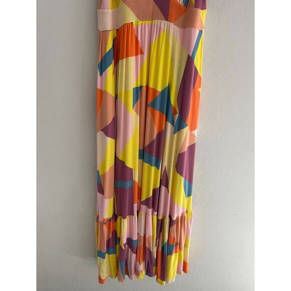 Torrid 0 / 12 Maxi Dress Flowy Summer Soft Tiered Pastel Sleeveless Stretch Midi - Picture 4 of 11
